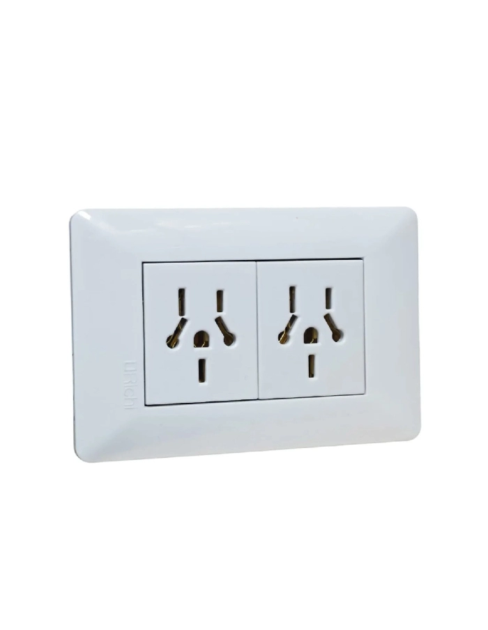 Toma doble multiple Richi BIO armada blanco
